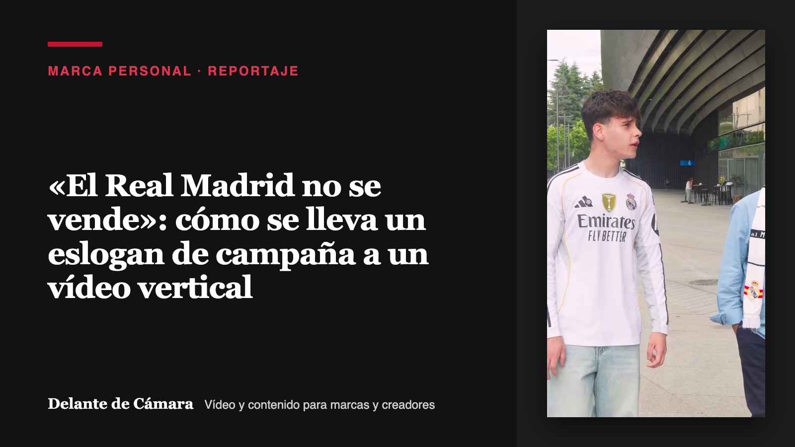 Portada del reportaje sobre el vídeo vertical de la campaña de Enrique Riquelme